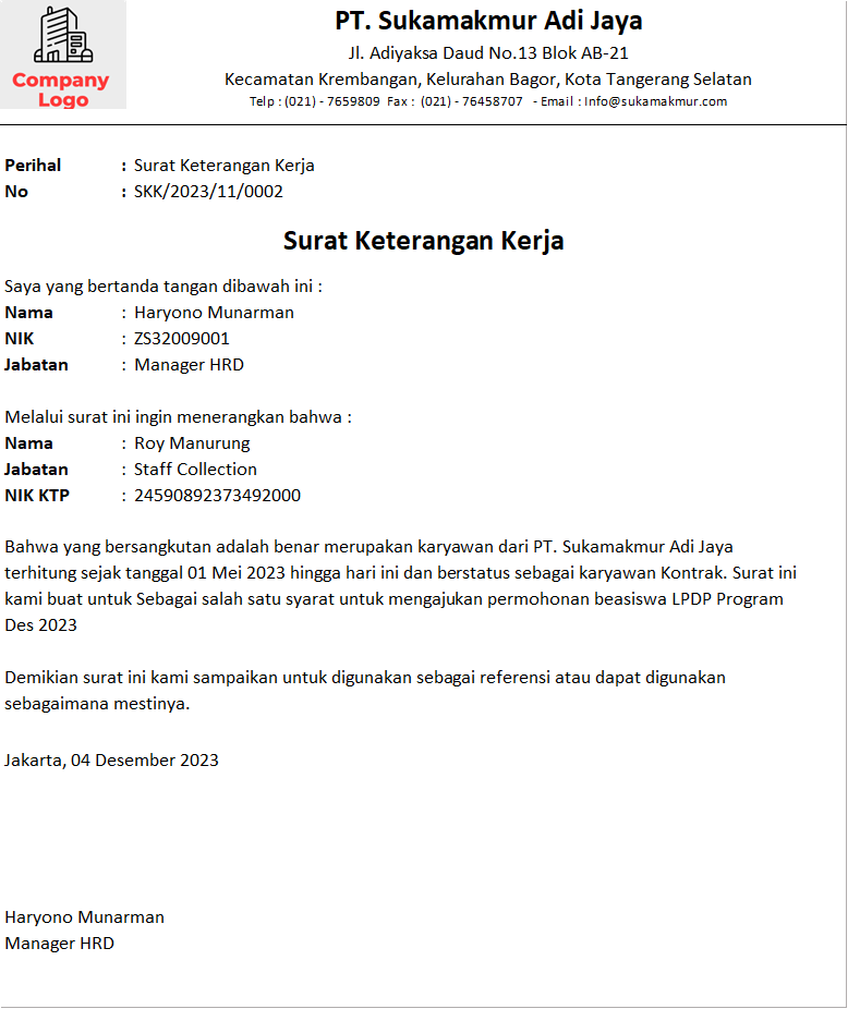 SKK dan Surat Referensi